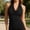 Black, variant on Women's Tanks Casual Draped Front Neckline Sleeveless Top for Everyday Wear Elegant Backless Design Flowy Soft Knit Purple XL