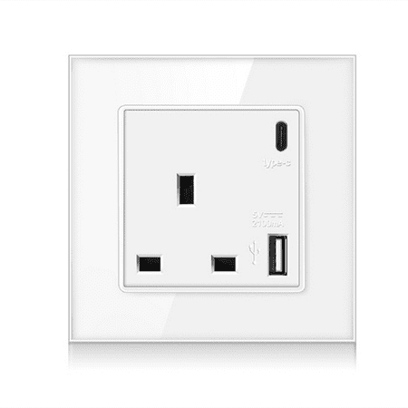 

GLFILL Tempered Glass Panel With Typec And Usb Interface Concealed Socket 13V 2500W