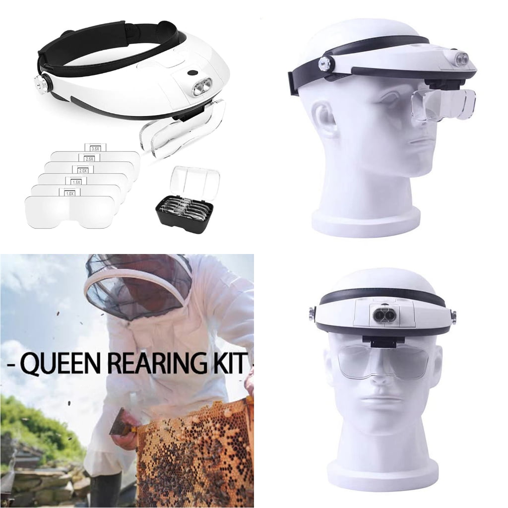 Hands Release LED Headlamps Magnifier for Beekeeping High Clear Lens for1nsectObservation and Queen Rearing