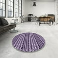 thumbnail image 4 of Ahgly Company Machine Washable Indoor Round Transitional Dark Purple Area Rugs, 7' Round, 4 of 7