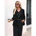 thumbnail image 5 of Women'S Silk Satin Tank Tops V Neck Casual Camisoles Sleeveless Business Work Blouses Dressy Summer Shirts Black XL, 5 of 8