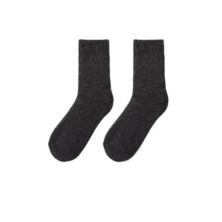 

1 Pair Woman Socks Middle Tube Autumn Winter Warm Breathable Soft Office Work Casual Snow Thermal Long Hosiery for Ladies Dark Gray
