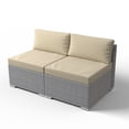 thumbnail image 4 of EAGLE PEAK 2 Piece Outdoor Armless Wicker Sofa Set with Removable Cushions, Beige, 4 of 8