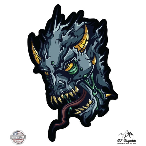 Scary Demon - 3" Vinyl Sticker - For Car Laptop I-Pad Phone Helmet Hard Hat - Waterproof Decal