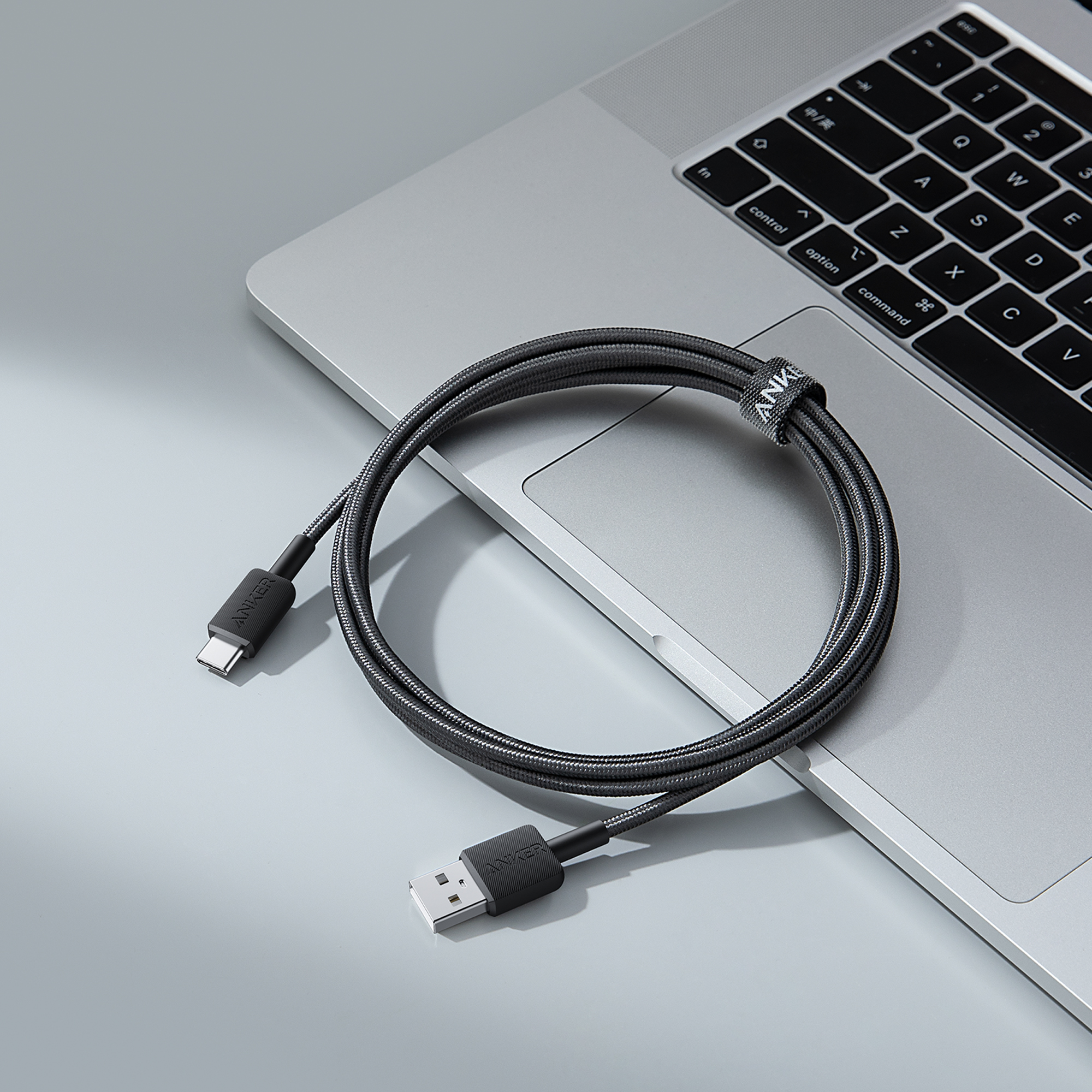 Anker 322 USB-A to USB-C Braided Cable, 6 ft, Black photo 3