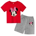 thumbnail image 3 of Conjunto de camisetas y pantalones cortos de verano con estampado de Mickey para niños y adolescentes de 2 a 14 años, camisetas informales de manga corta y cuello redondo, 2 piezas, 3 of 5