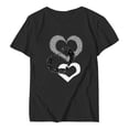 thumbnail image 4 of Cameland Hauts pour Femmes Manches Courtes Été Mode Décontractée Saint-Valentin Imprimé Col Rond T-Shirt Manches Courtes Ample Chandail, 4 of 4