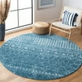 thumbnail image 3 of SAFAVIEH Tulum Coriander Moroccan Geometric Area Rug, Turquoise/Blue, 6'7" x 6'7" Round, 3 of 11