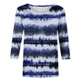 thumbnail image 4 of HKEJIAOI Hauts à Manches 3/4 pour Femmes Imprimé Floral Col Rond XXL Été, 4 of 5