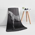 thumbnail image 5 of Zufioo Monochrome Leopard Horse Print Coral Fleece Bath Towel 27x55 Inches, Absorbent and Quick-drying Bath Towel, Suitable for Adults and Children, 5 of 8