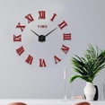 thumbnail image 2 of jifeng Modern DIY Large Wall Clock 3D Mirror Surface Sticker Home Office Red, 2 of 7