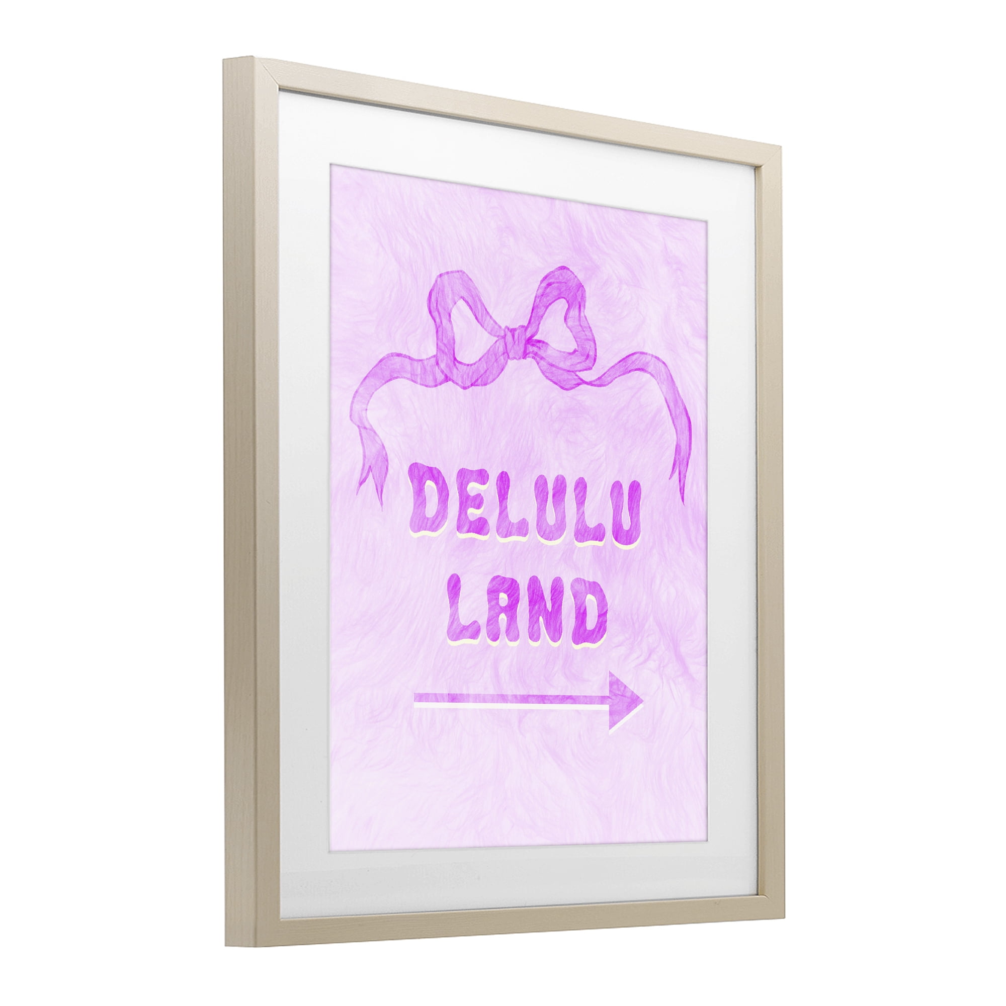 Stupell Industries Delulu Land Feminine Ribbon Birch Framed Print Under Glass, design by Ziwei Li