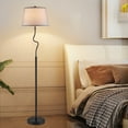 thumbnail image 2 of KAWOTI 63.5” Black Standard Floor Lamp with 3 Way Rotary Switch and Grey Linen Shade, 2 of 6