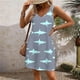 thumbnail image 3 of Vestido de Playa de Mujer para las Imágenes de la Moda de Verano de Bolsillo de Impresión sin Mangas Vestido de Cuello en V, Poliéster, 3 of 7