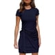 thumbnail image 1 of Vestido ajustado de cuello redondo de manga corta de color sólido informal de verano para mujer Fridja  nalpqowj4466, 1 of 4