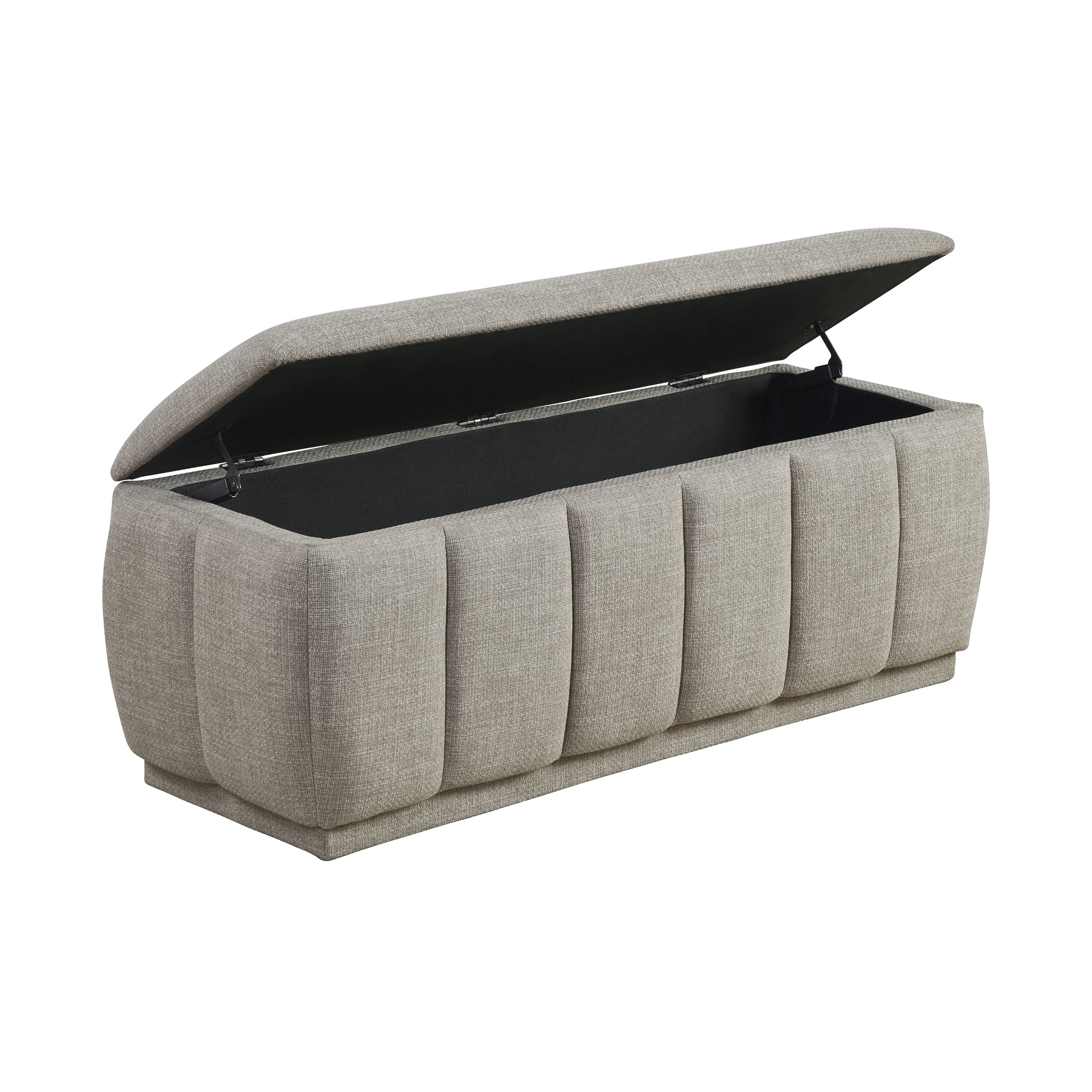 OakvillePark Halorini Textured Fabric Lift Top Storage Bench, Taupe