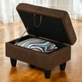 thumbnail image 4 of JESTOP 28.5" Ottoman with Storage, Fabric Ottoman Foot Rest Stool, Rectangle Upholstered Footstool, Storage Bench, 4 of 7