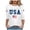 White, variant on vigerkar 3/4 Sleeve USA Patriotic Shirts for Women 4th of July America Stars Stripes Flag Graphic Tops Summer BBQ Tee (White, L)