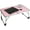 Pink, variant on Foldable Laptop Table, Bed Desk, Breakfast Serving Bed Tray, Portable Mini Picnic Table & Ultra Lightweight, Folds in Half with Inner Storage Space (Bamboo Wood Grain)