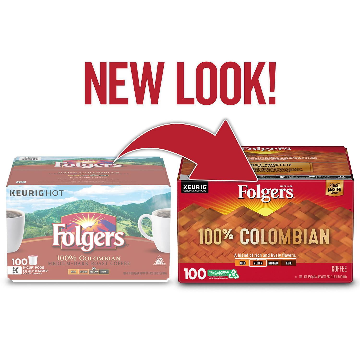 Folgers 100% Colombian Medium Roast Coffee K-Cups (100 ct.)