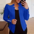 thumbnail image 2 of HJYCHN Jackets for Women Ladies Cardigan Solid Long Sleeve Pocket Coat Outerwear Trench Style Casual Womens Winter Coat Blue L, 2 of 3
