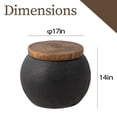 thumbnail image 7 of VENTOPYR Outdoor Patio 17" Round Black Concrete Side Table with Wood Top for Garden, 7 of 7