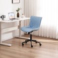 thumbnail image 4 of Kidol & Shellder Blue Desk Chair with Wheels, Adjustable Rocking Cozy PU Mid-Back Office Task Chair, 4 of 7
