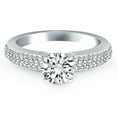 thumbnail image 2 of 14k White Gold Triple Row Pave Diamond Engmt Ring Size 8 Width 3.2 mm, 2 of 4