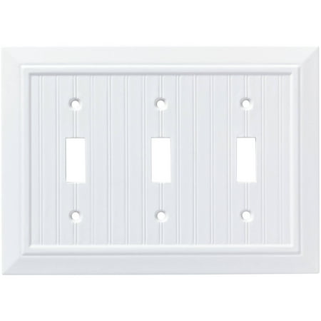 Triple Light Switch Switchplate - Franklin Brass Classic Beadboard Triple Switch Wall Plate