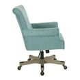 thumbnail image 3 of Pemberly Row Office Chair in Turquoise Fabric with Gray Wash Wood, 3 of 5