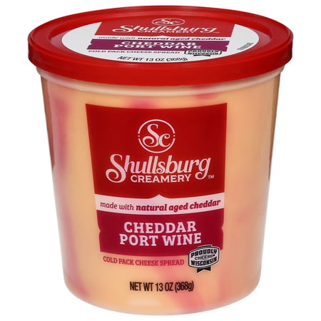 Shullsburg Creamery Port Wine Spreadable Cheese Spread, 13 oz, Tub, Refrigerated