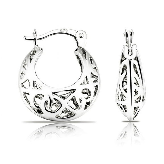 Tilo Jewelry 925 Sterling Silver Boho Style Round Hoop Earrings for Women & Unisex