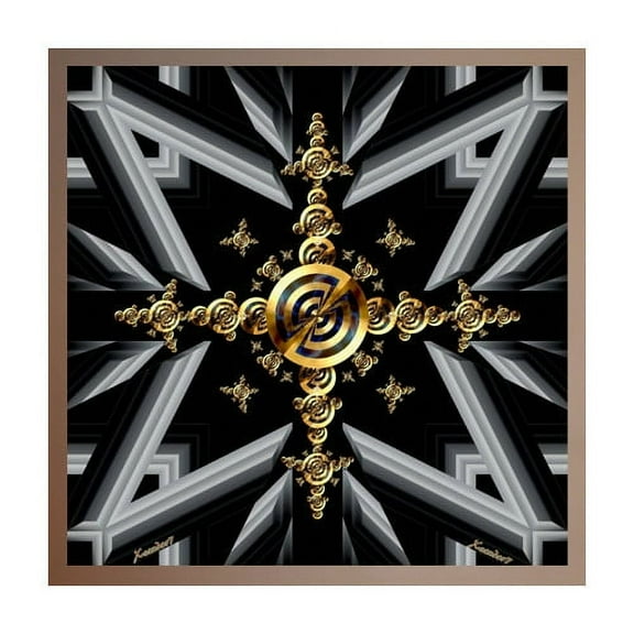 Wallhogs Xzendor7 Golden Twirl Cross Light Wall Mural
