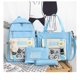 thumbnail image 4 of Kawaii School Bag Five-piece Canvas School Bag With Teddy Bear Boys Girls Back To School Supplies-blue, 4 of 4