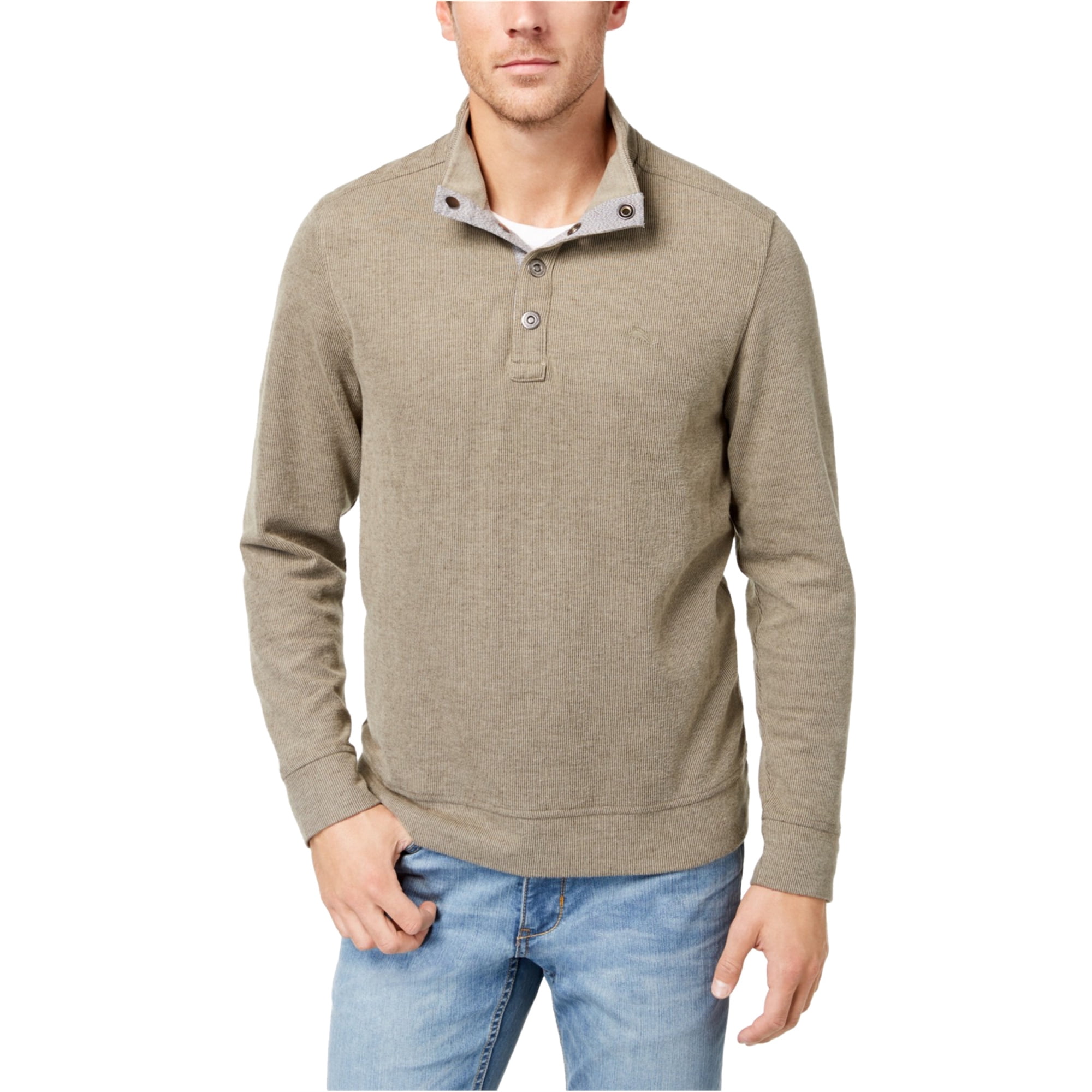 Tommy Bahama Chandail à Col Montant pour Hommes, Marron, Petit