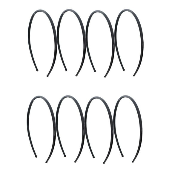 Motique Accessories Thin Plastic Headband - Set of 8-Black