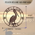 thumbnail image 3 of Rustic Metal Circle Pelican Louisiana Welcome Y'all FDL Sign Wall Hanging Decor, 3 of 9