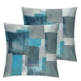 thumbnail image 2 of Acheng Turquoise and Gray Standard Pillowcase, Oil Painting Graffiti Abstract Geometric Art Satin Pillow Case Cover with Smooth Zipper, Soft Throw Pillow Cover for Home Decor,Set of 2 White, 2 of 6