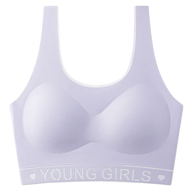 Training Bra for Girls, First Bra Wirefree Comfortable for Tweens, Soft Stretchy Breathable Sports Bra, Seamless Lightweight for Everyday Wear, Yoga, Running
