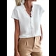 thumbnail image 1 of Camisetas Sin Mangas de Verano Informales con Cuello en V y Volantes para Mujer S, 1 of 10