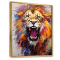 thumbnail image 2 of Designart "modern Roar Lion" Animals Floater Framed Wall Decor, 2 of 7