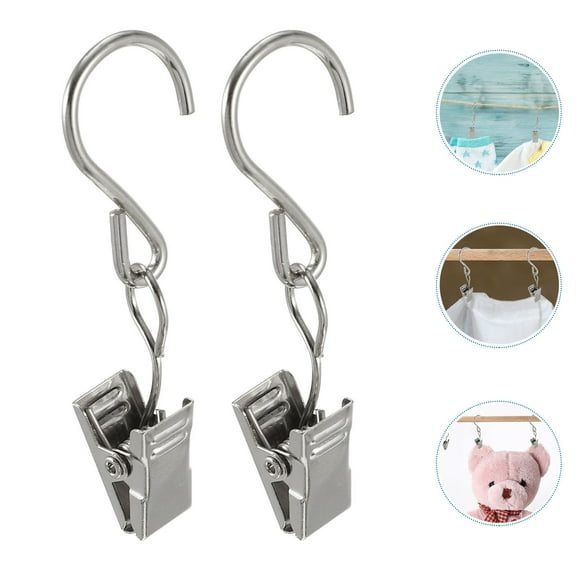 Toddmomy 50Pcs Curtain Hanging Clip Iron for Home and Cafe Decoration