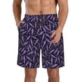 thumbnail image 2 of Uemuo Lavender Flowers Pattern Men's Swim Trunks Hawaiian Beach Bathing Suit Swimsuits Beach Quick-Dry Shorts with Pockets-3X-Large, 2 of 9