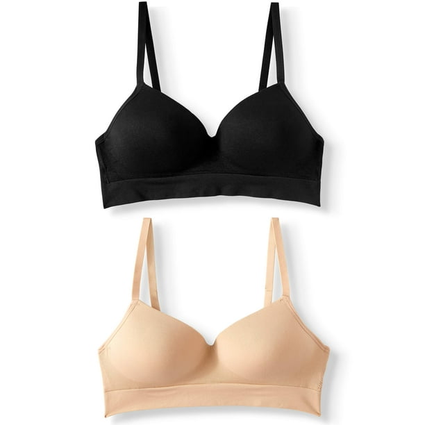 No Boundaries No Boundaries Women's Seamless Comfy Bra, 2Pack
