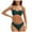 Green, variant on Women's Twist Front V Neck High Waisted Bikini Swimsuit Drawstring Tie Side Bottom Two Piece Bathing Suit Sexy Swimwear (Black,L)