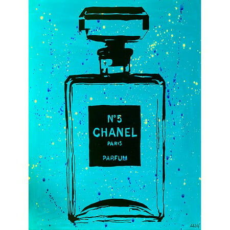 Buy-Art-For-Less-Chanel-Chic-by-Pop-Art-Queen-Graphic-Art-on-Wrapped-Canvas-in-Blue-and-Black