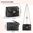 thumbnail image 7 of Pzuqiu Zebra Print Leather Crossbody Bag with Chain Strap Versatile Quilted Leather Crossbody Bags for Women Craftsmanship Functional Vintage for Teen Girls-Women, 7 of 7