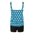 thumbnail image 5 of Sakmal Tankini Women Bathing Suits Blue Tummy Control 2 Piece Girls Swimsuit, 5 of 5