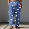 thumbnail image 1 of Pantalones largos para hombre, cintura elástica, transpirables, cómodos, suaves, informales, de playa, de poliéster., 1 of 5