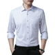 thumbnail image 1 of Camisas ajustadas informales de manga larga para hombre Camisa de vestir con botones sólidos Camisas con cuello vuelto, 1 of 4